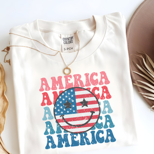 America- Smiley Distressed