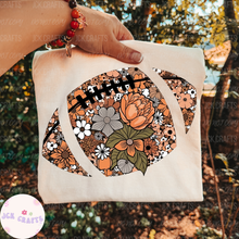 Load image into Gallery viewer, Orange &amp; Black Floral Football
