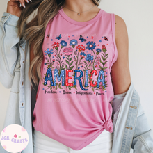 Load image into Gallery viewer, America | Florals | Freedom, Brave, Independence, Power

