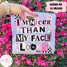 Load image into Gallery viewer, I'm Nicer Than My Face Looks
